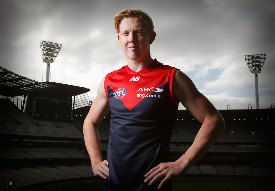 AFL 2016 Portraits - Melbourne MELBOURNE, AUSTRALIA - FEBRUARY 4: Clayton Oliver poses for a photograph during the Melbourne Demons official team photo day at the MCG in Melbourne on February 4, 2016. (Photo by Michael Willson/AFL Media)